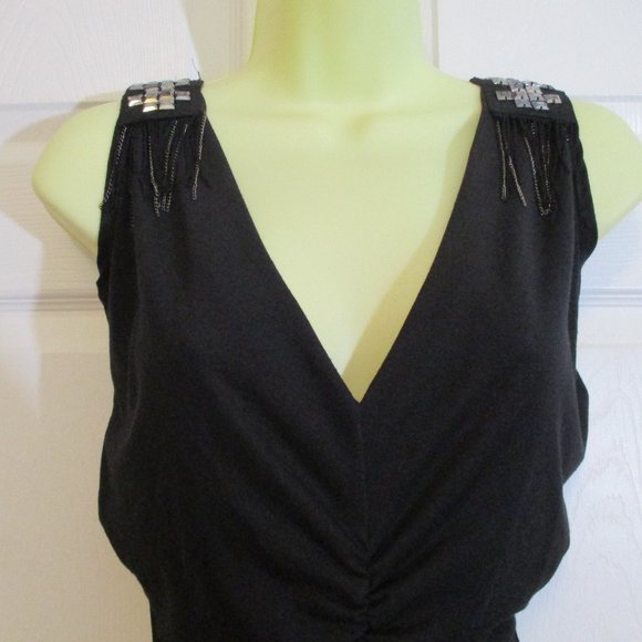 Bodycon Mini Dress Jeweled Shoulder Detail - Picture 2 of 8